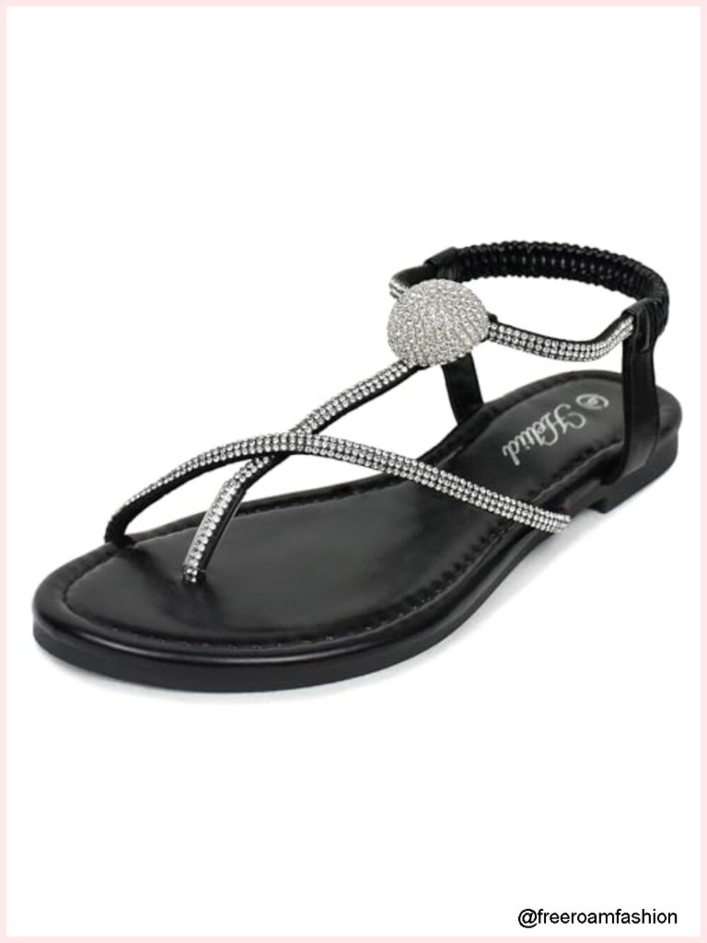 Sparkly Rhinestone Strappy Flats Sandals Dressy Boho Shoe - Picture 1 of 6